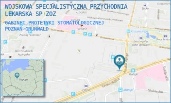 GABINET PROTETYKI STOMATOLOGICZNEJ - WOJSKOWA SPECJALISTYCZNA PRZYCHODNIA LEKARSKA SP ZOZ - SZYLINGA ARNOLDA 1,  POZNAŃ-GRUNWALD
