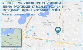 GABINET LARYNGOLOGICZNY - NIEPUBLICZNY ZAKŁAD OPIEKI ZDROWOTNEJ ZESPÓŁ PRZYCHODNI SPECJALISTYCZNYCH I PODSTAWOWEJ OPIEKI ZDROWOTNEJ MEDYK - PODCHORĄŻYCH 1 1,  PIŁA