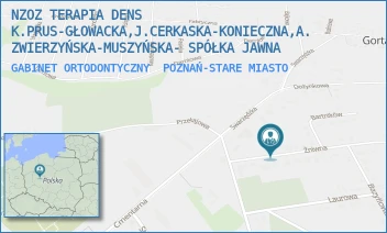 GABINET ORTODONTYCZNY - NZOZ TERAPIA DENS K.PRUS-GŁOWACKA,J.CERKASKA-KONIECZNA,A.ZWIERZYŃSKA-MUSZYŃSKA- SPÓŁKA JAWNA - ŻNIWNA 3,  POZNAŃ-STARE MIASTO