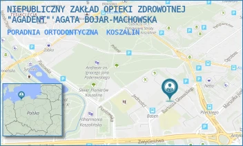 PORADNIA ORTODONTYCZNA - NIEPUBLICZNY ZAKŁAD OPIEKI ZDROWOTNEJ "AGADENT"'AGATA BOJAR-MACHOWSKA - BARTOSZA GŁOWACKIEGO 7,  KOSZALIN